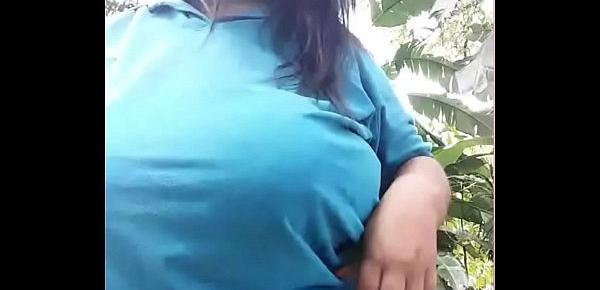  BBW Brazilian Fondling Her Tits In Public